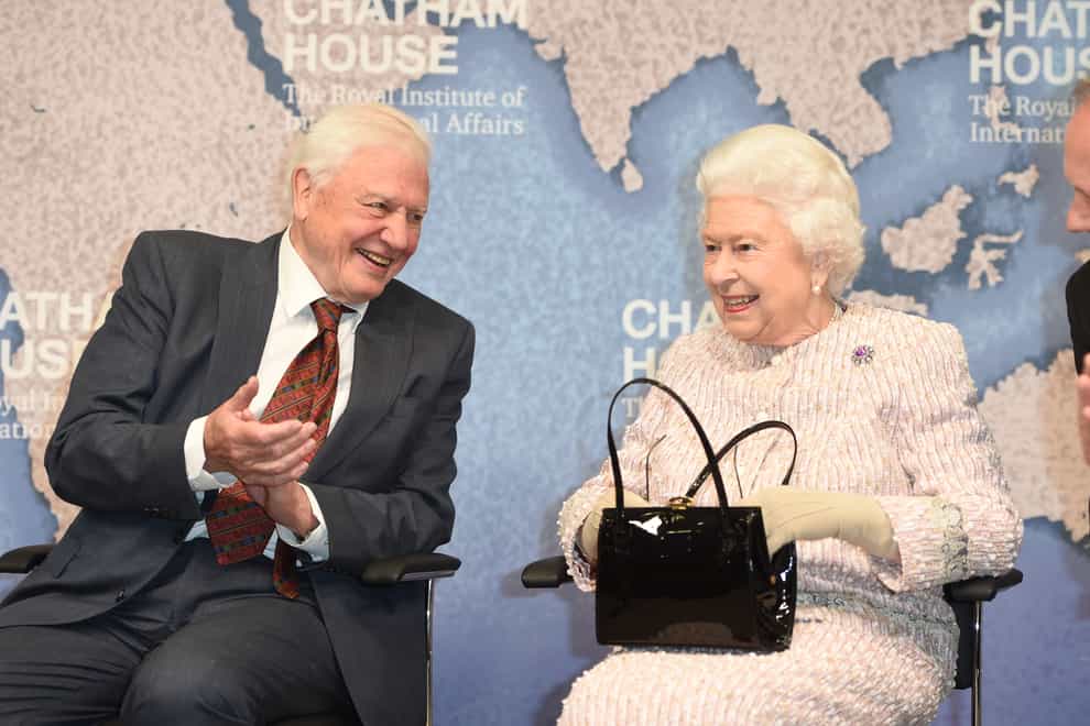 The Queen and Sir David Attenborough in 2019 (PA)