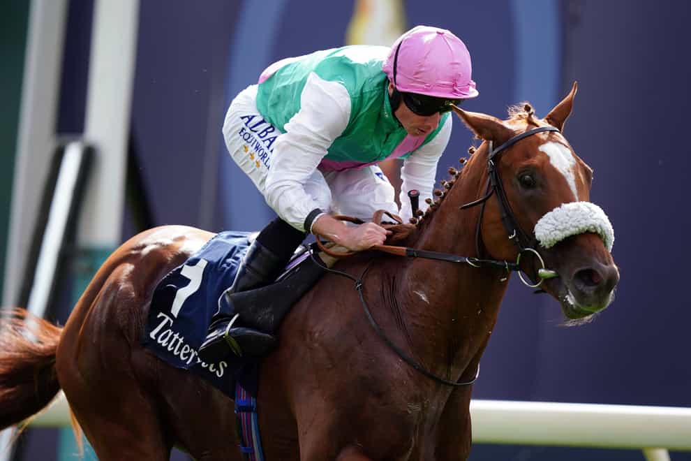 Chaldean ridden by Ryan Moore on their way to winning the Tattersalls Acomb Stakes on day one of the Ebor Festival at York Racecourse. Picture date: Wednesday August 17, 2022.