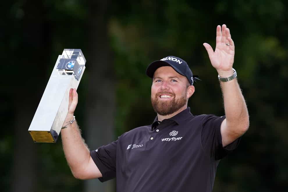 Shane Lowry lifts the trophy after winning the BMW PGA Championship at Wentworth (Adam Davy/PA)