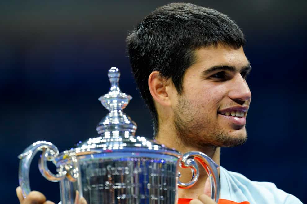 Carlos Alcaraz expressed surprise that he was able to win his first grand slam title so quickly (Matt Rourke/AP)