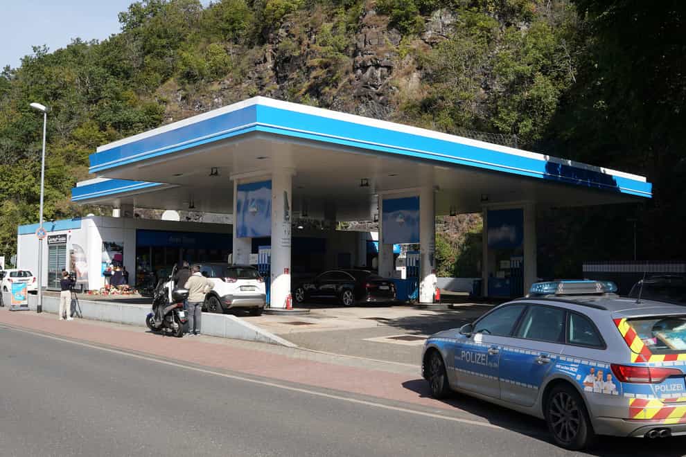 The petrol station in Idar-Oberstein, Germany, where the worker was shot dead (dpa via AP)