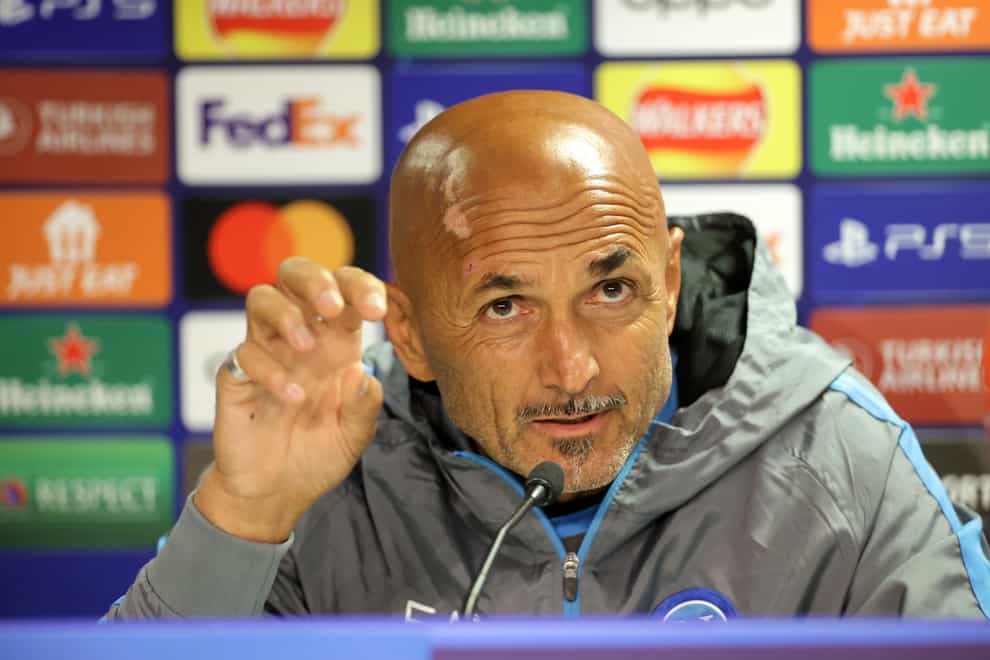 Napoli manager Luciano Spalletti is looking forward to the game at Ibrox (Steve Welsh/PA)