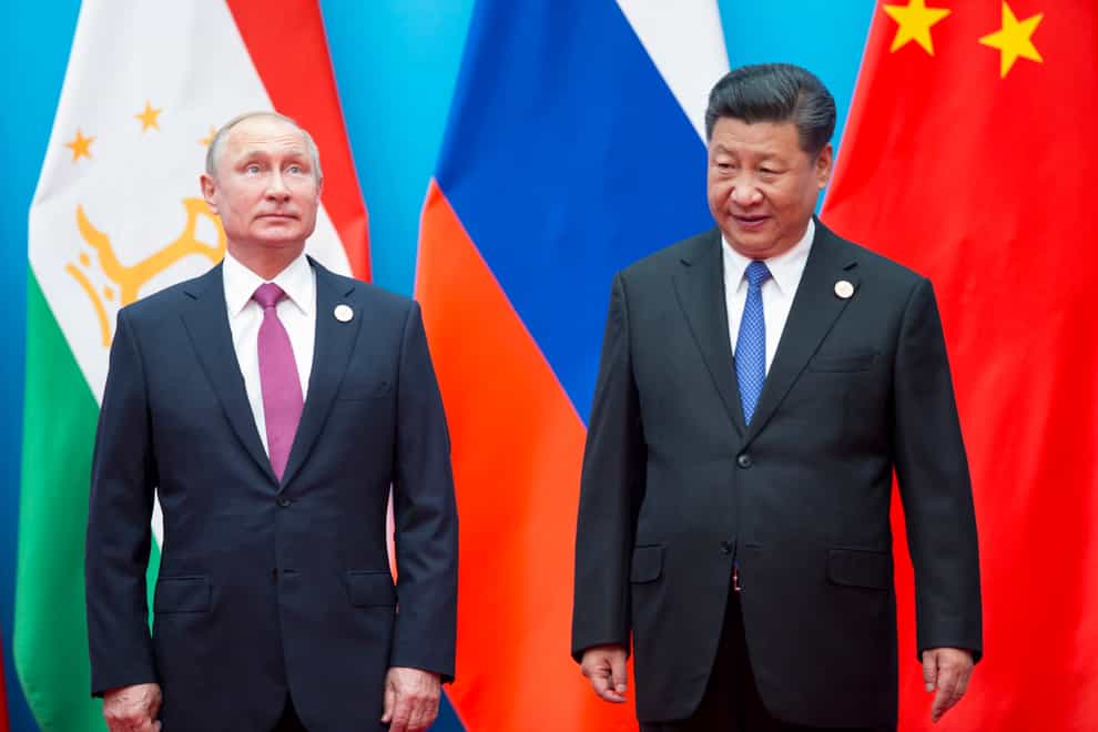 The Kremlin on Tuesday hailed the significance of Russian President Vladimir Putin’s planned meeting with Chinese leader Xi Jinping this week amid tensions with the West (Alexander Zemlianichenko/AP)
