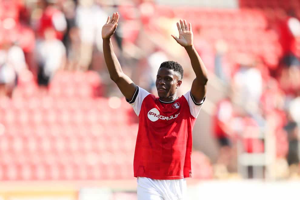 Chiedozie Ogbene scored his fourth goal of the season as Rotherham beat Blackpool 3-0 (Issac Parkin/PA)