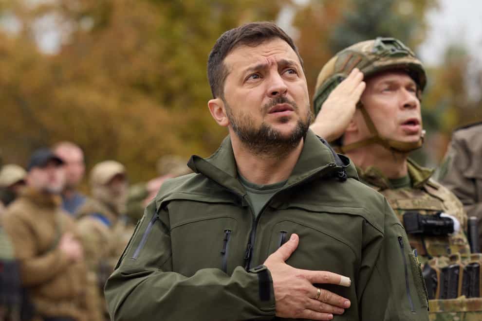 Ukrainian President Volodymyr Zelensky was not seriously injured when his car collided with another vehicle following a battlefield visit, his spokesman said (Ukrainian Presidential Press Office/AP)