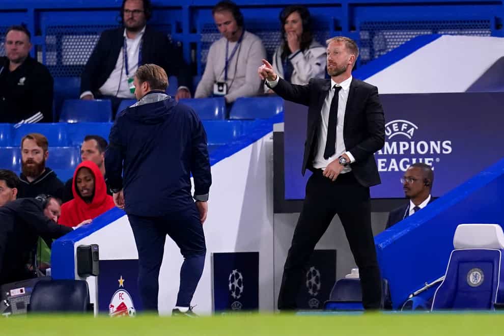 Graham Potter gives instructions from the touchline (John Walton/PA)