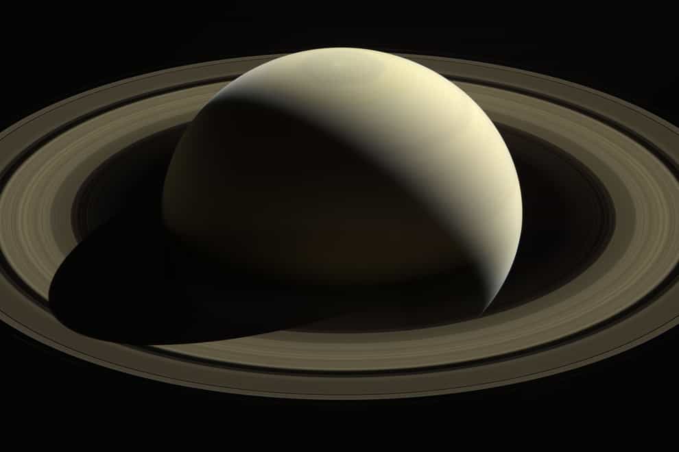 Saturn’s rings weigh about 33 million trillion pounds and are made almost entirely of ice (NASA/JPL-Caltech/Space Science/PA)
