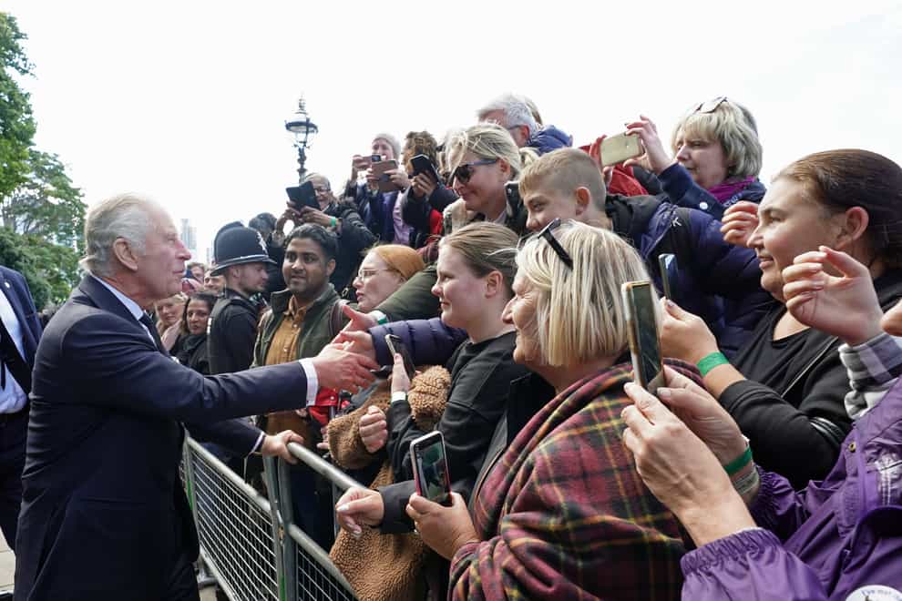 The King met mourners on Saturday (Aaron Chown/PA)