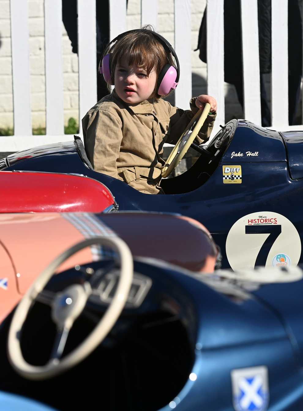 A young driver prepares ahead of the Settrington Cup during the Goodwood Revival (John Nguyen/PA)