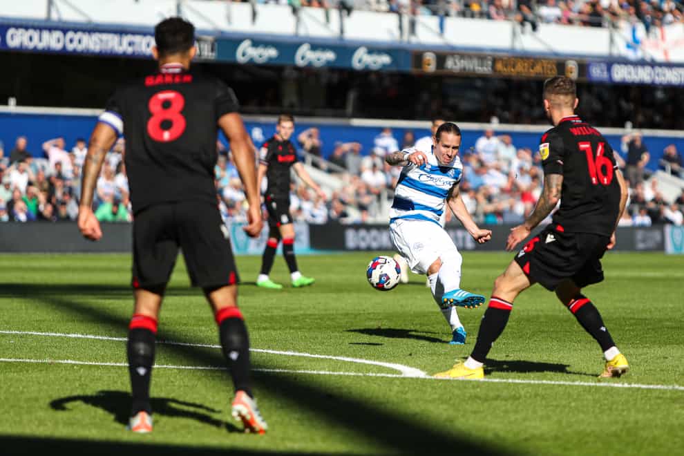 QPR’s Stefan Johansen shoots at goal during the Sky Bet Championship match (Kieran Cleeves/PA)