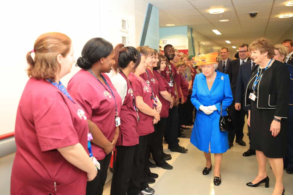 The Queen visits the Royal Manchester Children’s Hospital to meet victims of the terror attack in the city (Peter Byrne/PA)