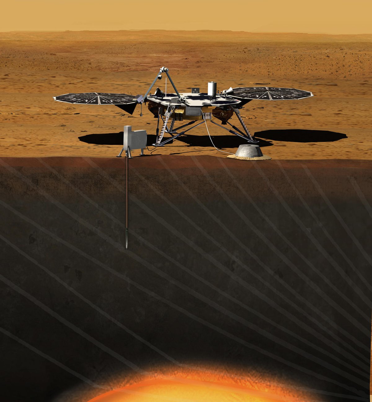 Nasa’s Mars lander captures strikes by four meteoroids