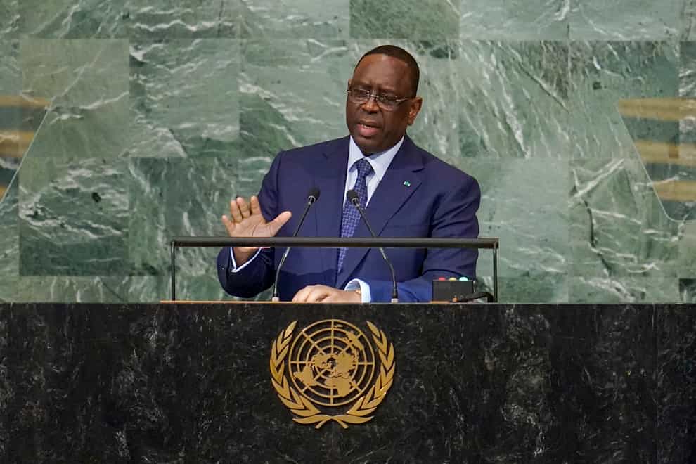President of Senegal Macky Sall addresses the 77th session of the General Assembly (Mary Altaffer/AP)