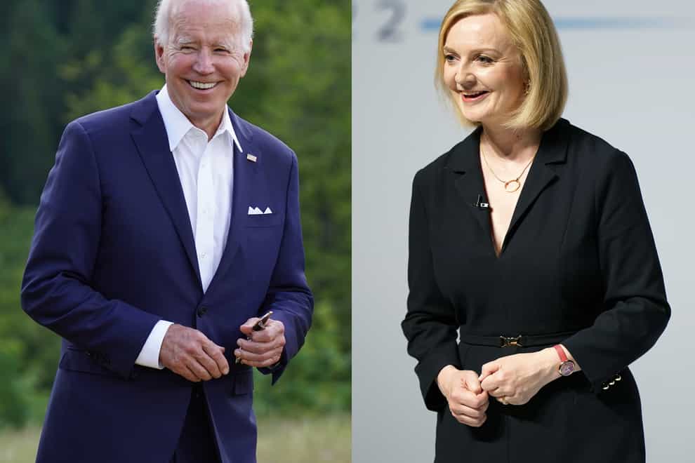 US president Joe Biden and Prime Minister Liz Truss (PA)