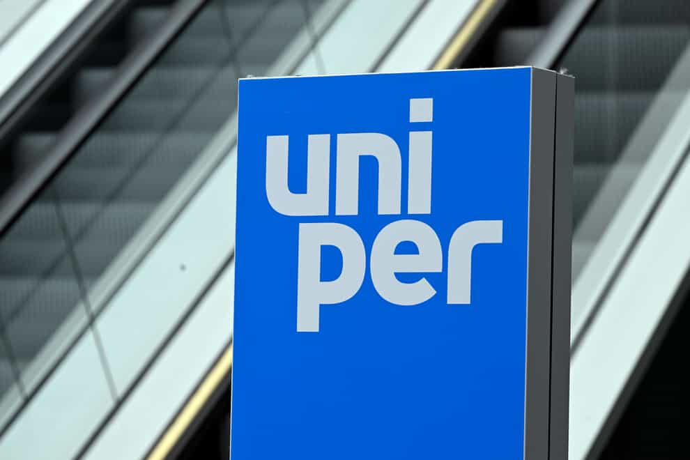Logo of the energy supplier Uniper at the group headquarters in Dusseldorf (dpa via AP)