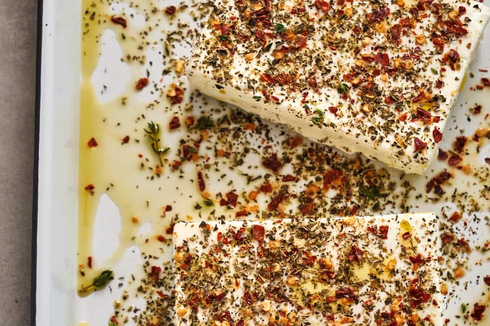 Baked feta with chilli, honey and thyme (Chris Terry/PA)