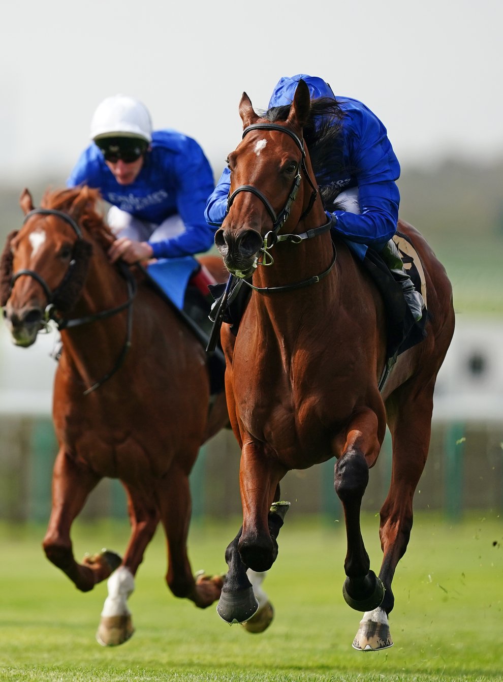Bold Act ridden by William Buick (right) wins the Federation Of Bloodstock Agents Nursery during day one of the Cambridgeshire Meeting at Newmarket Racecourse (Mike Egerton/PA)