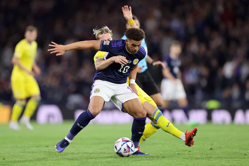 Che Adams was part of a strong Scotland display against Ukraine (Steve Welsh/PA)