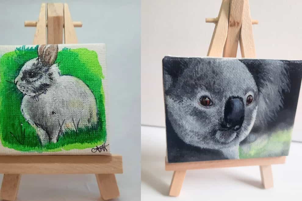 Anna Howard had not picked up a paintbrush in 23 years when she decided to revive her passion for nature-themed portrait (Anna Howard/PA)