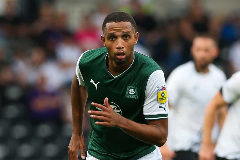 Plymouth’s Brendan Galloway serves a one-match ban (Barrington Coombs/PA)