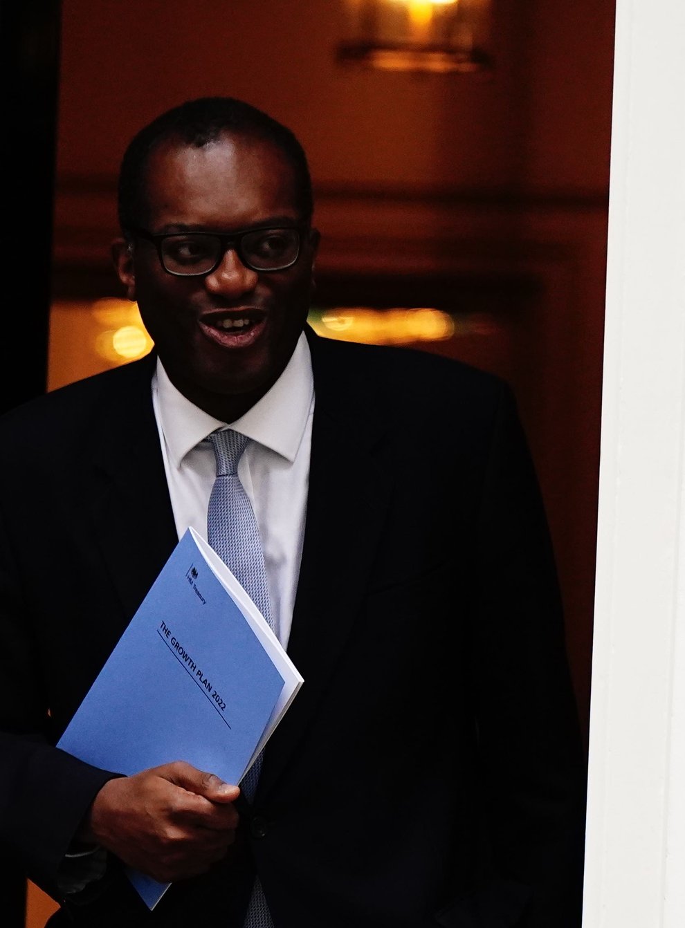 Kwasi Kwarteng leaves 11 Downing Street (Aaron Chown/PA)