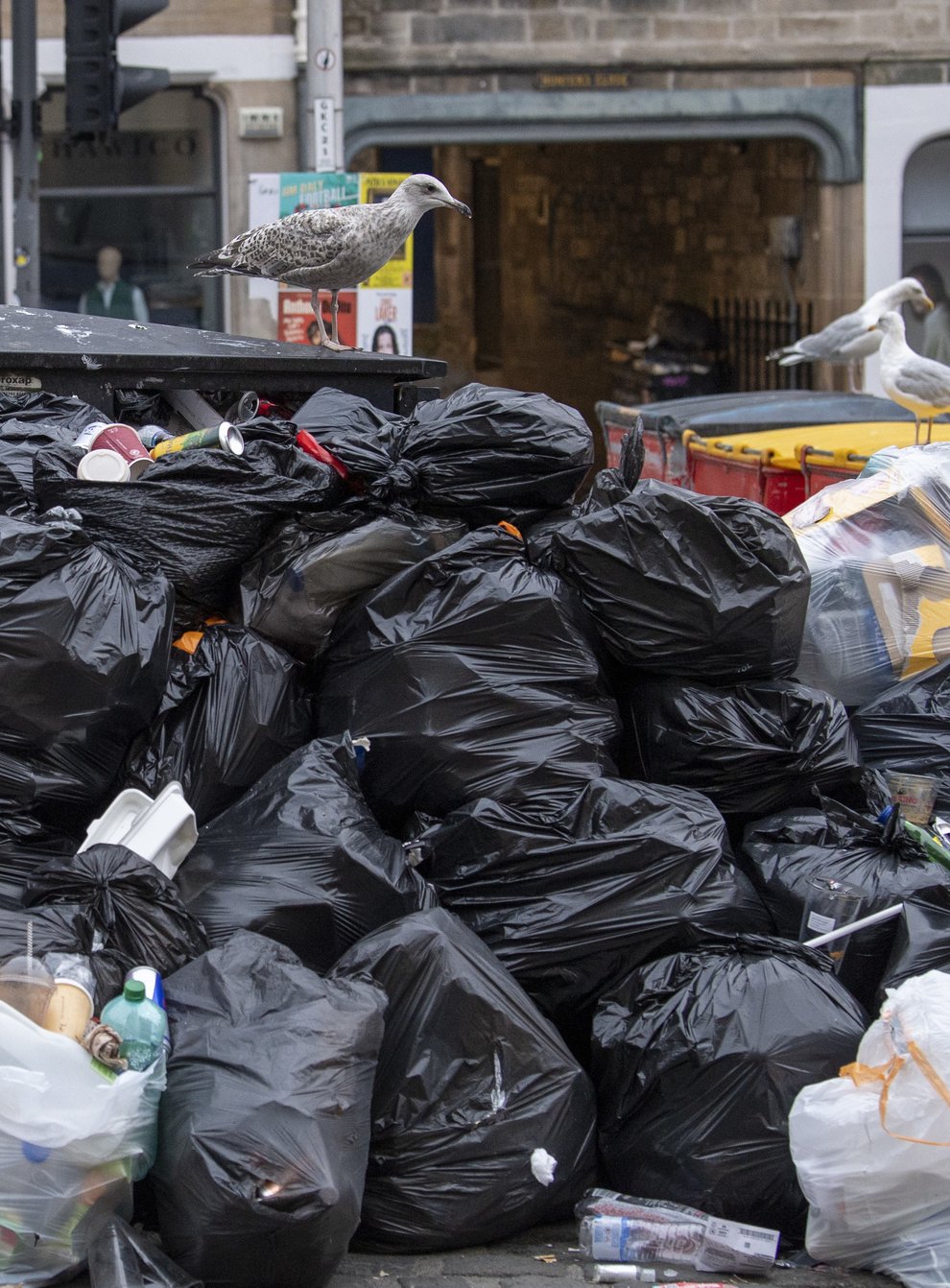 Rubbish piled up on the streets in Edinburgh (Lesley Martin/PA)