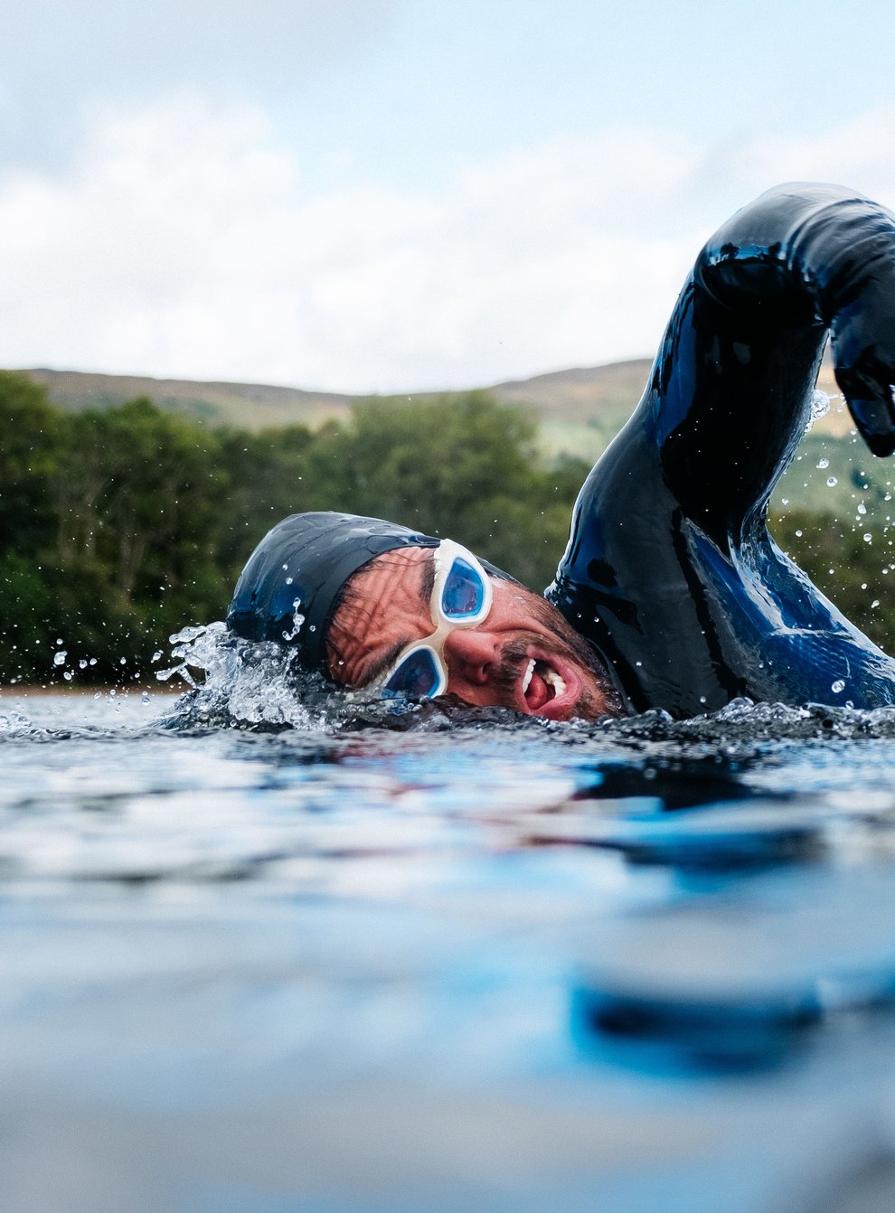 Extreme adventurer Ross Edgley has broken the record for the longest ever open water swim in Loch Ness. (Jonty Storey/PA)