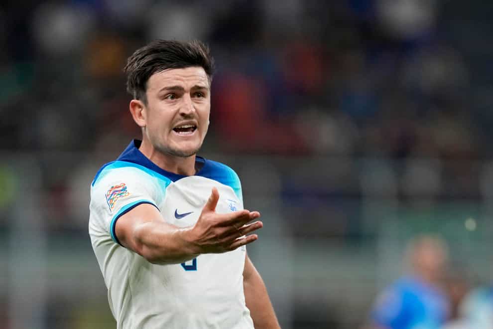 Harry Maguire started England’s defeat in Italy despite his inconsistent form at Manchester United (Antonio Calanni/AP)