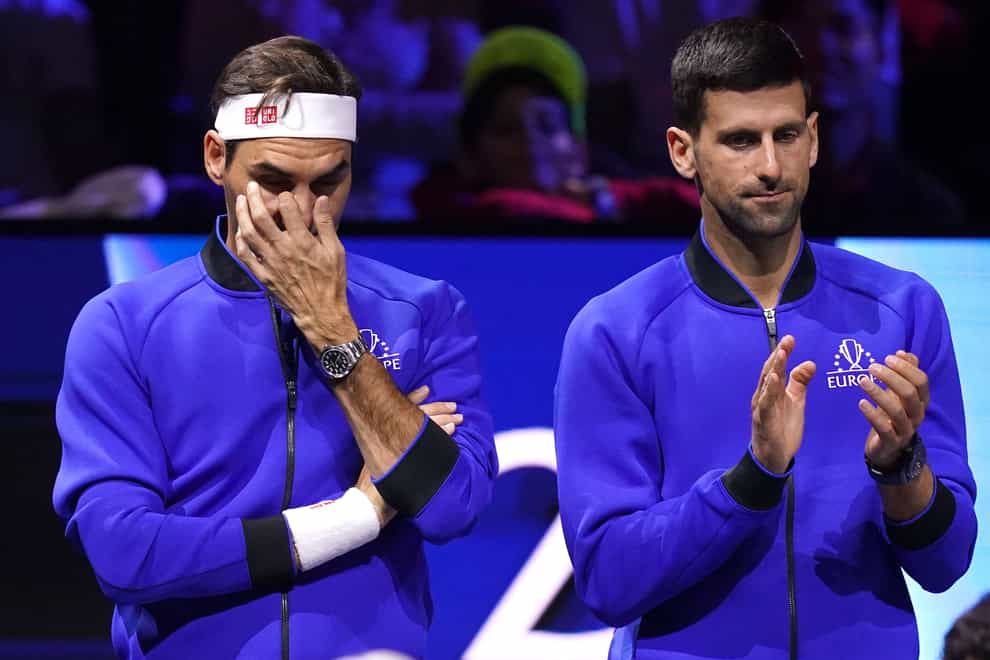 Novak Djokovic, right, paid tribute to old rival Roger Federer after his retirement from competitive tennis on Friday (John Walton/PA)