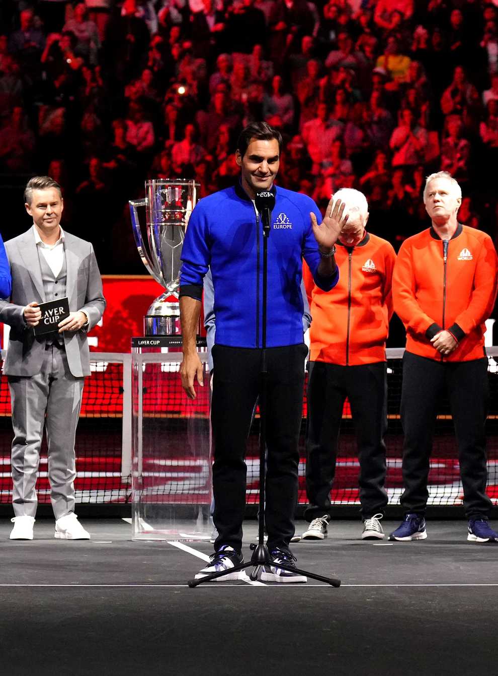 Roger Federer signed off from competitive tennis following defeat with Team Europe in the Laver Cup (John Walton/PA)