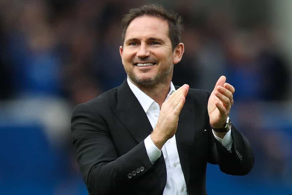 Frank Lampard celebrates Everton’s win over West Ham (Isaac Parkin/PA)