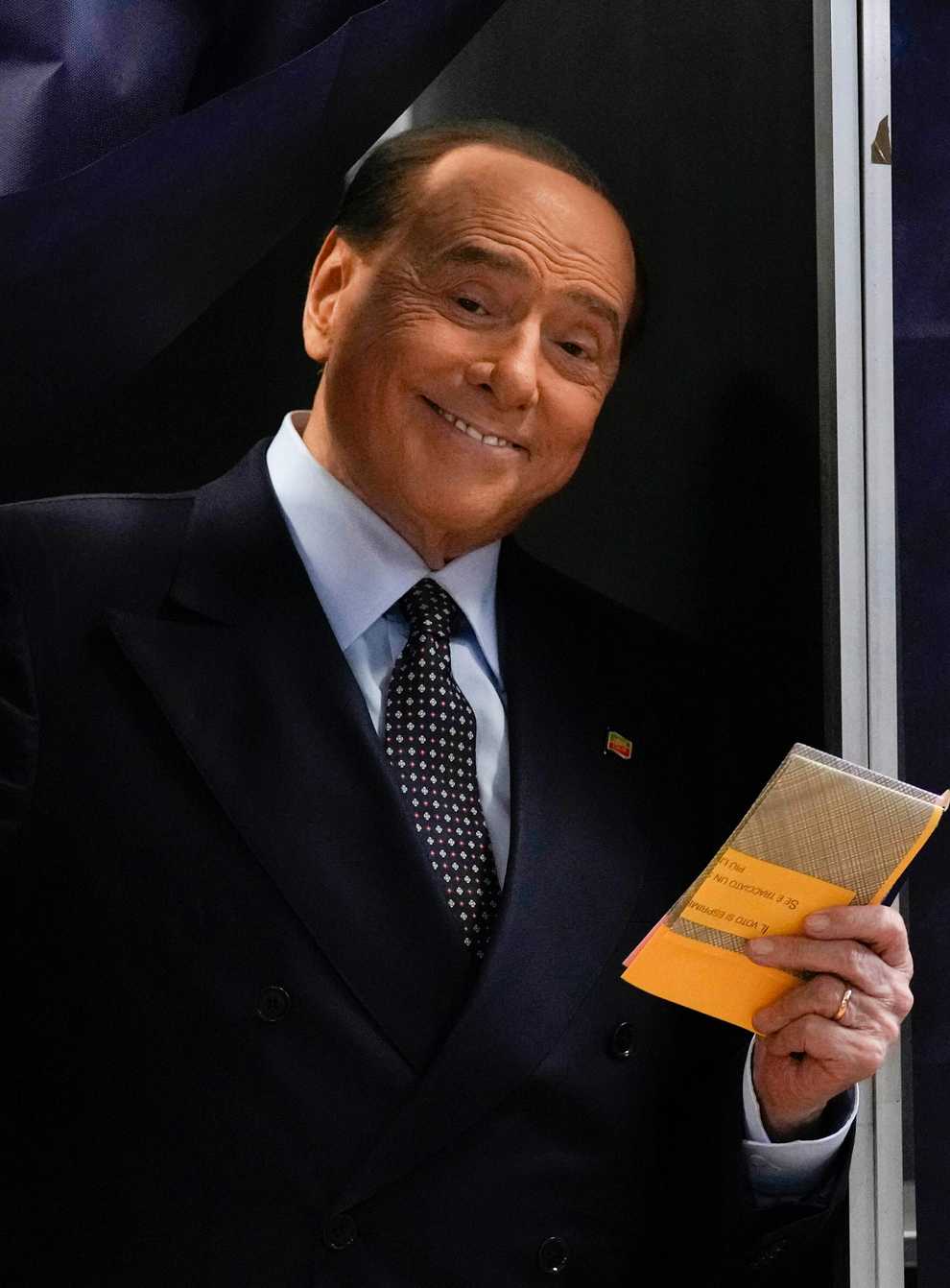 Silvio Berlusconi casts his vote in Milan (Antonio Calanni/AP)