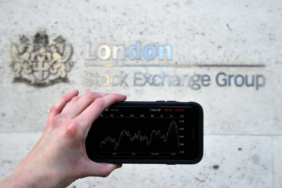 Shares dropped in London on Tuesday (Kirsty O’Connor/PA)