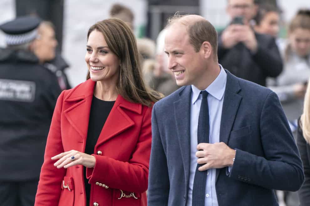 Kate and William greet the public in Wales (Danny Lawson/PA)