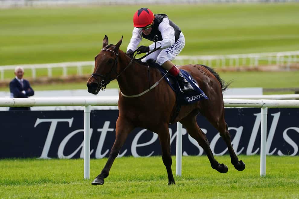 Homeless Songs, here ridden by Chris Hayes on the way to winning the Tattersalls Irish 1,000 Guineas at the Curragh, has been declared for the Royal Bahrain Sun Chariot Stakes at Newmarket on Saturday (Brian Lawless/PA)