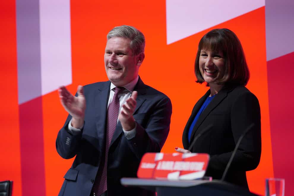 Sir Keir Starmer with shadow chancellor Rachel Reeves (Peter Byrne/PA)