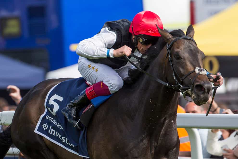 Golden Horn, here winning the Derby in 2015, also landed the Prix de l’Arc de Triomphe later that year (PA)