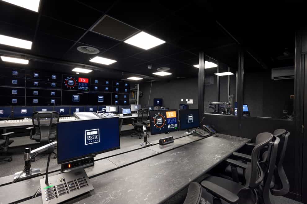The production gallery at BBC Studioworks’ new facility in Glasgow’s Kelvin Hall (Martin Shields/PA)