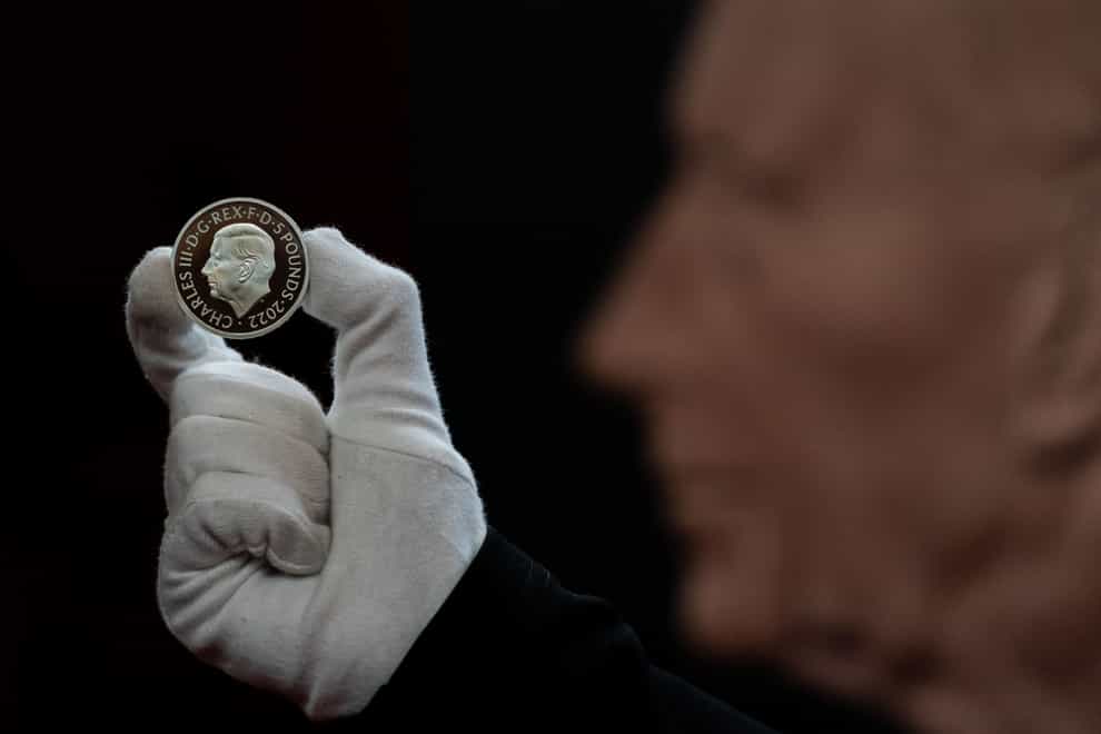 The official coin effigy of King Charles III on a £5 Crown commemorating the life and legacy of Queen Elizabeth II (Aaron Chown/PA)