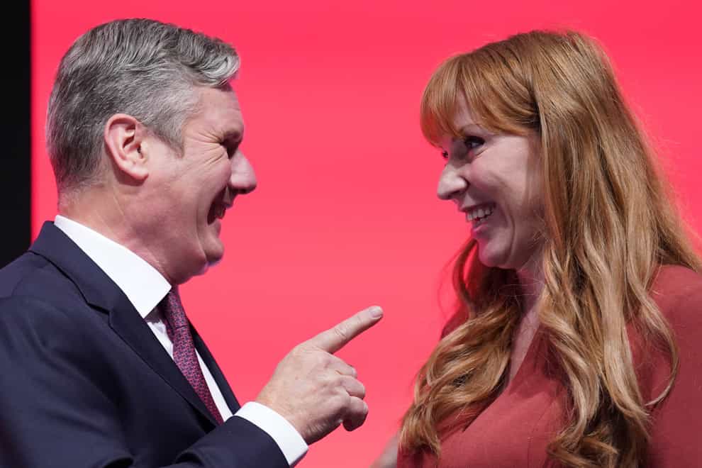 Labour Party leader Sir Keir Starmer with deputy leader Angela Rayner at the Labour conference in Liverpool (Stefan Rousseau/PA)