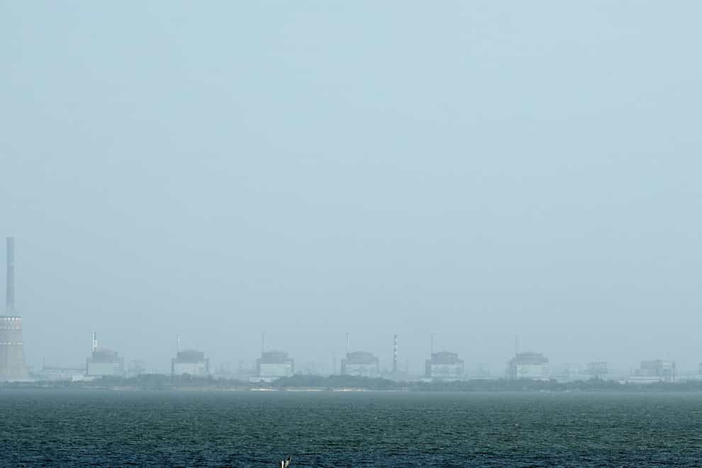 The Zaporizhzhya nuclear plant and the Dnipro river (Evgeniy Maloletka/AP/PA)