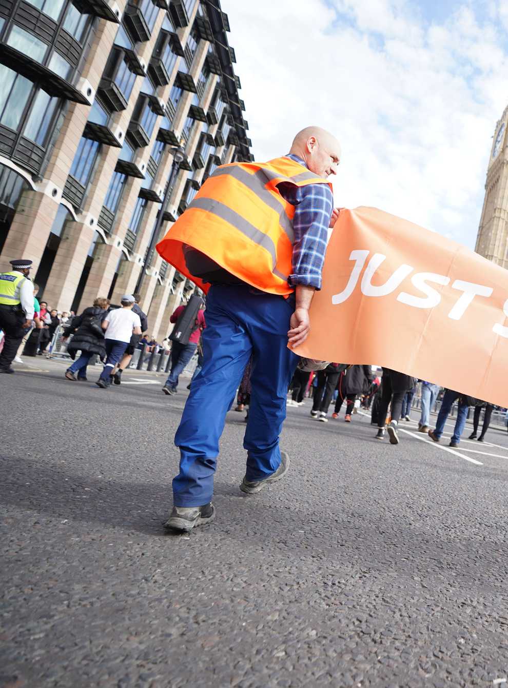 People take part in a Just Stop Oil protest in Whitehall (James Manning/PA)