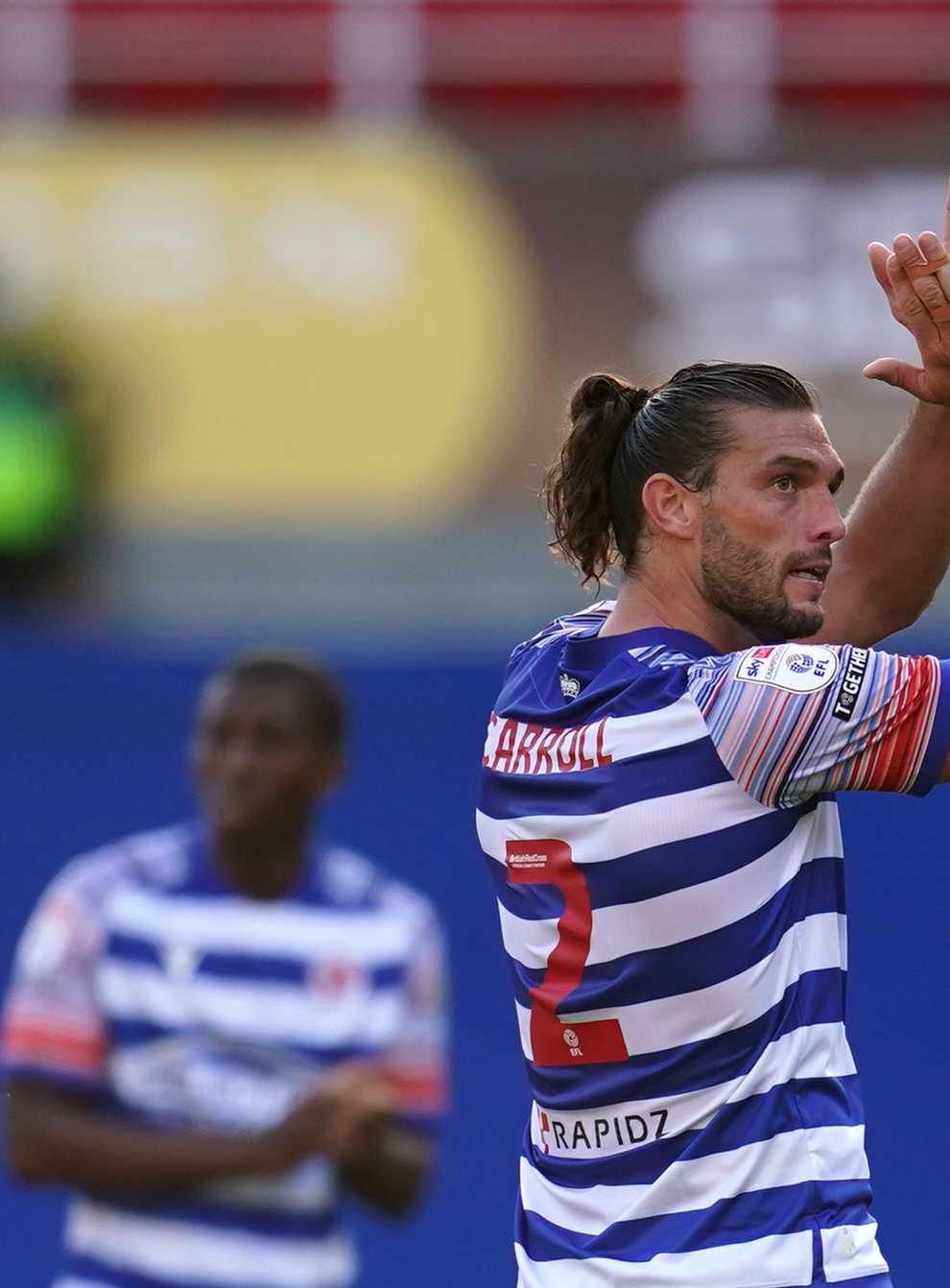 Reading’s Andy Carroll applauds the fans after being substituted (Nick Potts/PA)