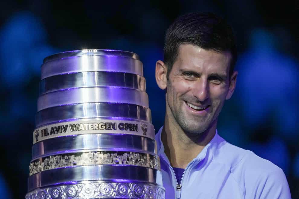 Novak Djokovic poses with the trophy after winning the Tel Aviv Watergen Open (Ariel Schmidt/AP/PA)