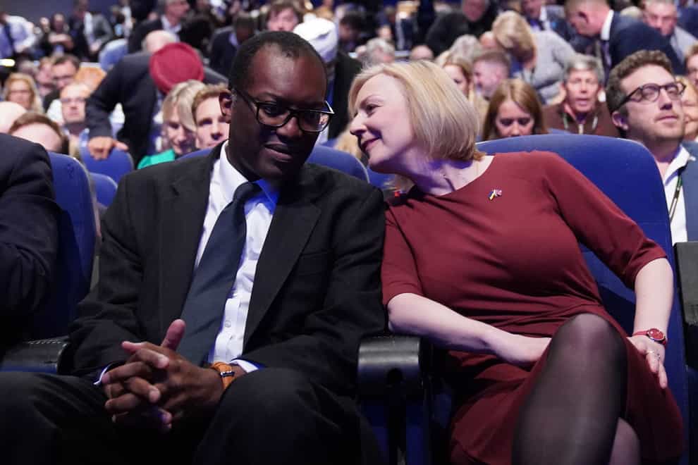 Chancellor of the Exchequer Kwasi Kwarteng and Prime Minister Liz Truss (Stefan Rousseau/PA)