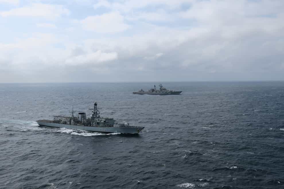 Royal Navy warships are in the North Sea to protect cables (Royal Navy/MoD/PA)