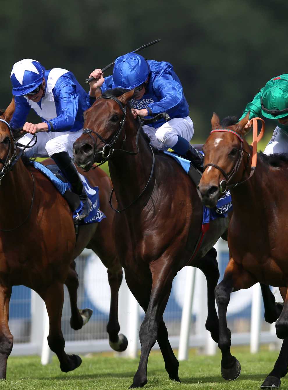 Vadeni (right) winning the Coral-Eclipse at Sandown (Nigel French/PA)