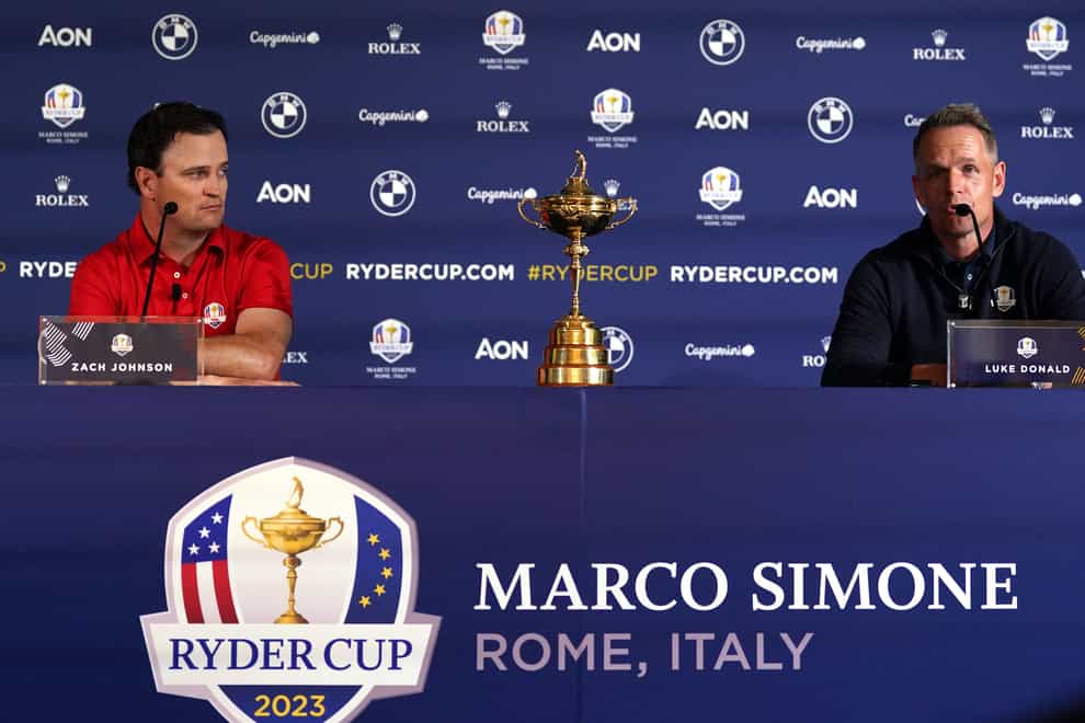 European Ryder Cup captain Luke Donald (right) believes his team will be underdogs in Rome next year (Adam Davy/PA)