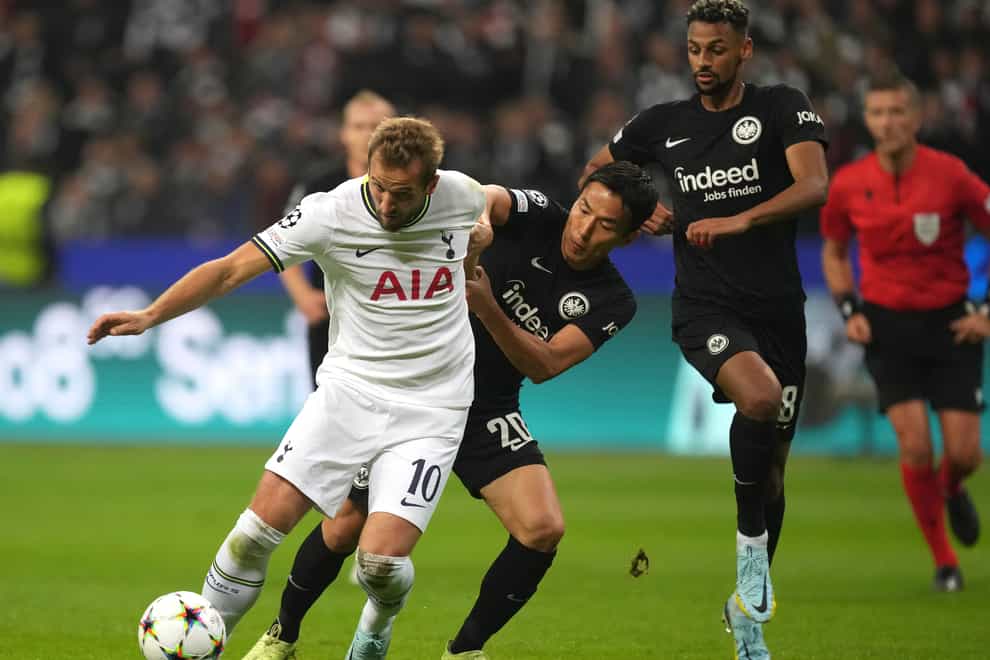 Harry Kane fired a blank for Tottenham at Frankfurt (Michael Probst/AP/PA)
