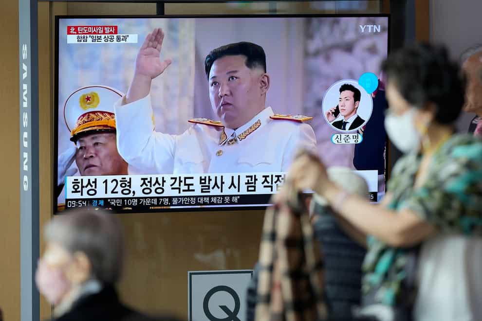 The launch came two days after North Korea fired an intermediate-range missile over Japan for the first time in five years (Lee Jin-man/AP)